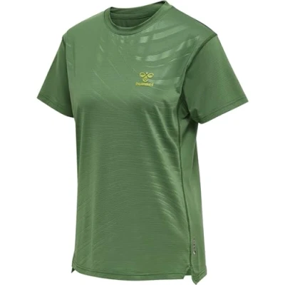 Image de Hummel GRID POLY TEE Tshirt imprimé, Femme, Taille: Small, Myrtle dark citron