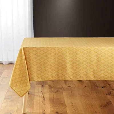 Image de douceur d&#039;intérieur, Nappe Rectangle (140 x 240 cm) Geoline Jaune, Microfibre Imprimée