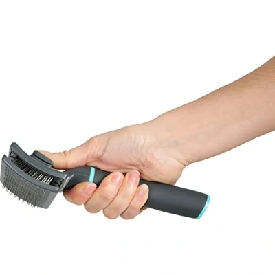 Image de Zolux Brosse Slicker Retractable Taille S. 7.5 x 5.2 18.5 cm. Gamme ANAH pour chiens ZO 470806