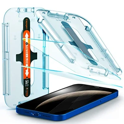 Image de 2 Pack Verre Trempé Apple iPhone 12 Pro: Spigen Protecteurs d&#039;écran Duo + Applicateur GLAStR Fit