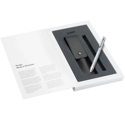 Image de Lamy Logo Twin Pen stylo multifonction Avec étui en cuir Porte mine et à bille un recharge M 21 noire trait fin 41 (0,5 mm)