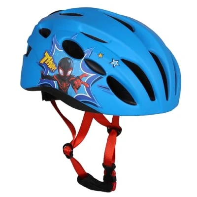 Image de MARVEL Spider Man Bleu Casque de vélo pour enfants IN MOLD, garçon, réglable 52 56cm