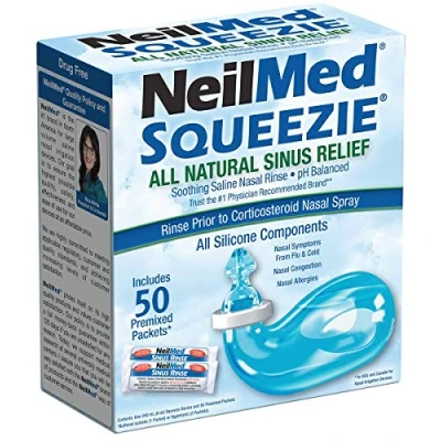 Image de Squip NasaKleen Squeezie with Nasal Irrigation System/ Pack of 50 Saline Sachets