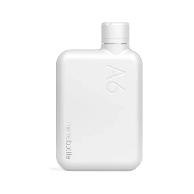 Image de memobottle A6 ACIER INOXYDABLE (BLANC) 16 oz / 500 ml Bouteille d&#039;eau Durable, Étanche, de Qualité Supérieure Sans BPA Idéale pour le Style Vie Moderne, les Entraînements en Salle