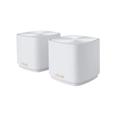 Image de ASUS ZenWiFi XD5 White Pack de 2 Système Wi FI 6 AX Mesh, Double Bande, 3000 Mbit/s, 465m2, AiProtection avec TrendMicro à Vie
