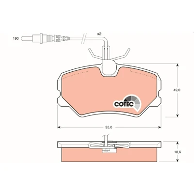 Image de TRW COTEC GDB793 Jeu de plaquettes frein contact signal d&#039;usure inclus avec vis d&#039;étrier accessoires PEUGEOT: 405 II Berline