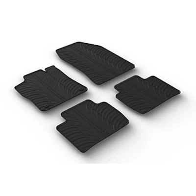 Image de Gledring 0169 Ensemble de tapis sol Caoutchouc avant et arrière 4 noir