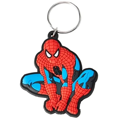 Image de Porte Clés Caoutchouc Spiderman Accroupi, 6cm Multicolore