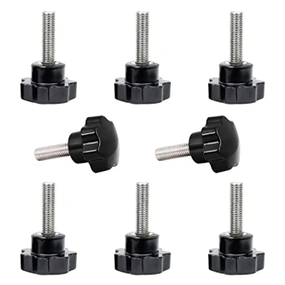 Image de 8PCS Boutons de Serrage en Forme D&#039;étoile, M10 X 40mm Vis à Tête Moletée, Bouton Main Ecrou Fileté Boulon Etoile, Filetage avec Poignée, pour Machine, Équipement