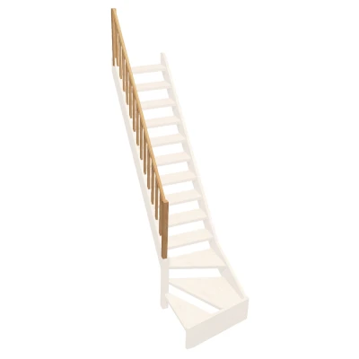 Image de Rampe balustre rectangle sapin escalier 1/4 tournant Kordo BURGER