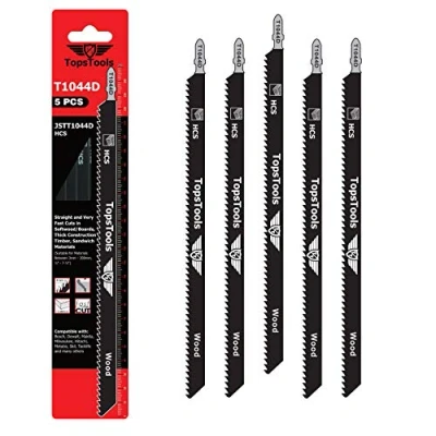 Image de TopsTools JSTT1044D T1044D Lot de 5 lames scie sauteuse pour coupe du bois 250 mm Compatible avec Bosch Dewalt Makita Milwaukee et bien plus encore