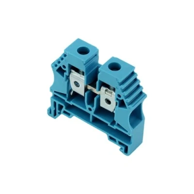 Image de Bloc de jonction 10mm² Borne ER10 Bleue 65A max Connexion à vis section 16mm² Montage sur rail DIN