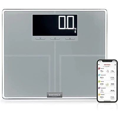 Image de Soehnle Balance connectée Shape Sense Connect 200, Pèse personne avec connexion Bluetooth® aux applications de suivi santé, à technologie BIA premium, écran LCD rétro éclairé