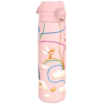 Image de Ion8 Gourde Inox, 600ml, Anti Fuite, Facile à Ouvrir, Verrouillage Sécurisé, Lavable au Lave Vaisselle, Poignée de Transport, Durable, Acier Inoxydable, Motif 3D Fées