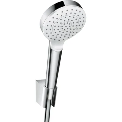 Image de hansgrohe Crometta Ensemble support mural et douchette 1 jet avec flexible de douche 160 cm, blanc/chromé, 26567400