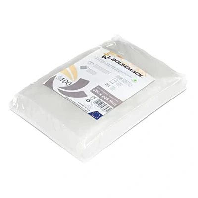 Image de Sacs sous vide gaufrés 300x400 (30x40 cm).100 unités, à usage alimentaire pour tout type d&#039;appareil de mise vide, Blanc