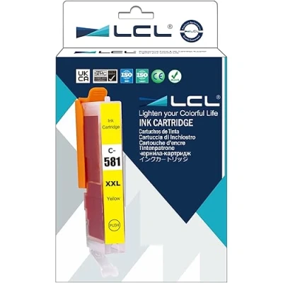 Image de LCL Cartouche d&#039;encre Compatible CLI 581 Y XL XXL 1997C001 12.5 ML (1Jaune) Remplacement pour Canon Pixma TR7550 TR8550 TS6150 TS6151 TS6250 TS8150 TS8151 TS8152 TS9150 TS9155