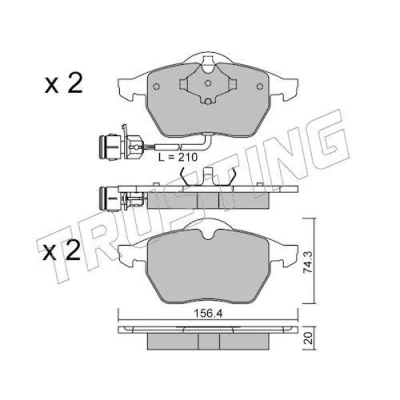 Image de TRUSTING 188.0 Jeu de plaquettes frein contact signal d&#039;usure inclus AUDI: 100 C4 Berline, A6 Avant, Berline