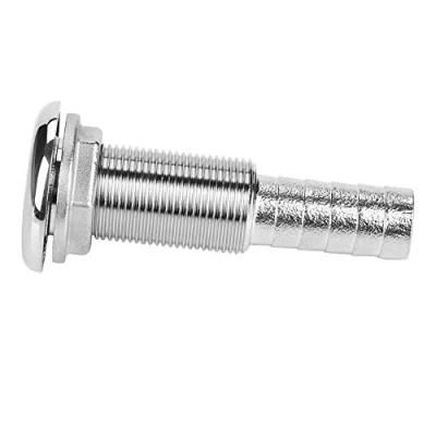 Image de passe coque bateau inox Yctze raccord fileté pour de 3/4 po, tuyau en acier inoxydable 316 Barb cannelure marine à travers le vidange