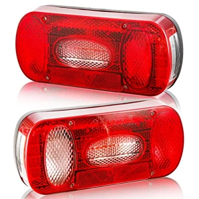 Image de DARKGUARD Ensemble Feux Arrière Remorques 12v Homologué E4,7Fonctions 2pcs Halogènes Feu Remorque Caravane avec Éclairage Antibrouillard Recul Imperméable Etanche pour Camion