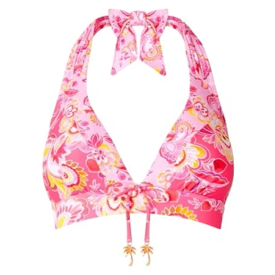 Image de Joe Browns Haut de Bikini Dos Nu Non doublé Motif Cachemire Floral recyclé, Rose/Multicolore, 38 Femme