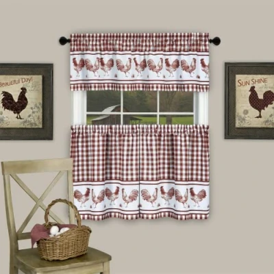Image de Achim Home Decor Ensemble de Rideaux fenêtre imprimés filtrant la lumière 147 cm Long, 91,4 Large Barnyard (Taupe), Lavable en Machine pour Cuisine, Chambre, Salon et Salle à Manger