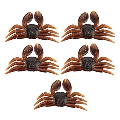Image de 5pcs / Lot Appats De P¨ºche Souples, R¨alistes Poissons S&#039;attaquer ¨¤ Ver vers Leurres Crabe Artificiels Accessoires(Crabe) appat