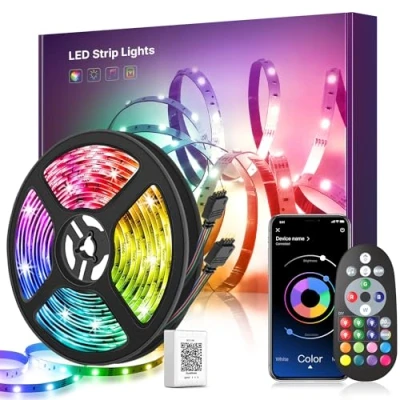 Image de Ruban Led 30M, Chamre, Bluetooth Bande RGB, Lumiere Flexible Multicolore, 16 Millions de Couleurs, Contrôlé par APP, avec Télécommande, Synchroniser Rythme Musique