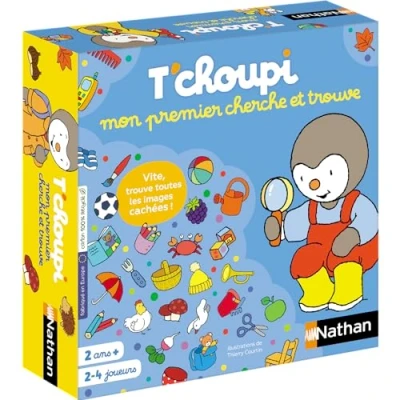 Image de Nathan T&#039;Choupi Mon Premier Cherche et Trouve Jeu de Plateau sois Le Plus Rapide pour retrouve Les Images d&#039;observation rapidité Enfant dès 2 Ans, Bleu