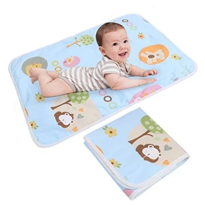Image de Matelas à Langer de Bébé Kits Change Dérapage Housse Tapis Urine en Coton pour Poussette Lit Enfant(A)
