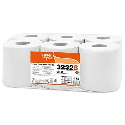 Image de CELTEX 6 Bobines Dévidage Central Essuie Tout Ecolabel 450 Feuilles 2 Plis 19X24cm