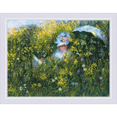 Image de Riolis The Meadow/C. Monet Kit de broderie au point croix 40 x 29,8 cm
