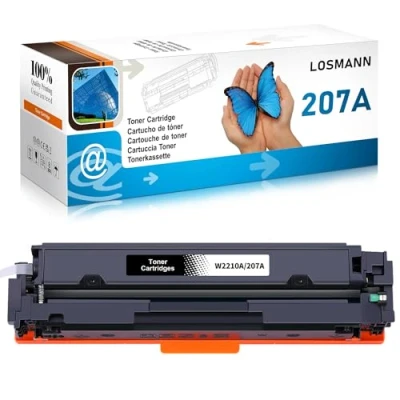 Image de LOSMANN 207A W2210A Toner avec puce compatible HP 207X W2210X Remplacement pour Color Laserjet Pro MFP M283fdw M255dw M282nw M283fdn M255nw (noir)