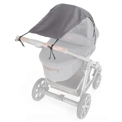 Image de Zamboo Pare Soleil Poussette Universelle, Voile Landau Bebe Réglable, Protection UV 50+, Canopy Flexible avec Fonction Store (Gris chiné)