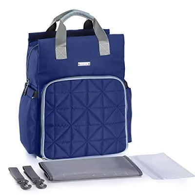 Image de SONARIN Multifonction Imperméable Sac à Dos Langer pour Bébé,matelas langer,Sac Couches,Sac antichoc ordinateur, Sacs isothermes bouteilles,Grande Capacité, Lavable(Bleu Foncé)