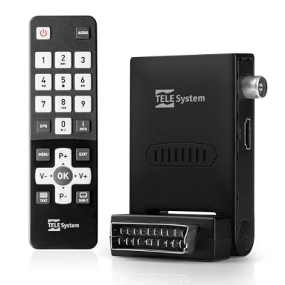 Image de Tele System Mini Stealth Décodeur numérique terrestre avec Fonction Autoscan et LCN, Lecteur multimédia USB intégré Télécommande Facile à Utiliser Incluse Installation Plug &amp; Play Via péritel ou HDMI