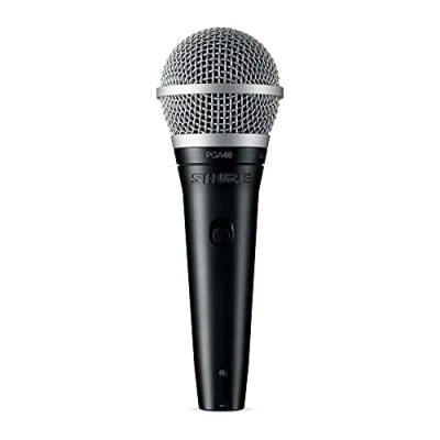 Image de Shure PGA48 Microphone Dynamique Mic de Poche pour Voix avec Motif Ramassage Cardioïde, Interrupteur on/Off, Connecteur XLR à 3 Broches, Câble to Qtr (Pga48 Qtr)