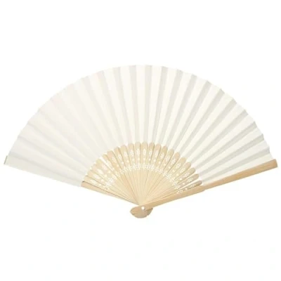 Image de Omabeta Éventails à Main Ivoire, Diverses Couleurs Chinois Blanc Pliant Bambou Côtes Ventilateur Bricolage Papier Mariage Douche Fête Décor(Blanc)
