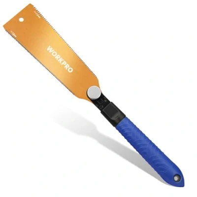 Image de WORKPRO Scie Japonaise 210 mm, à Main Double Tranchant de 7 9/18 TPI, Traction avec Poignée Ergonomique en Hêtre, Lame Flexible Remplaçable SK5, Menuisier pour bois