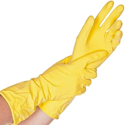 Image de Hygostar Bettina Gants de ménage en latex Jaune Taille XXL