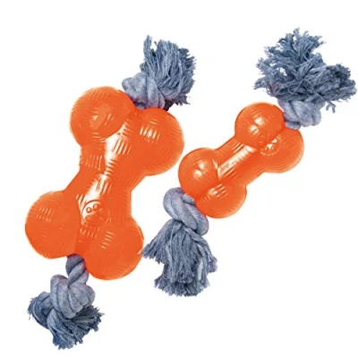 Image de GLORIA os corde TPR de chien Taille 13,97 cm Très résistant Interactive Flexible jouet à mâcher jouets pour chiens Orange