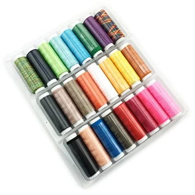 Image de CENPEK Lot de 24 bobines Fil à Coudre pour Machine 100 m Couleurs Assorties en Polyester et Coton Couture Pratique la Le matelassage, Bricolage