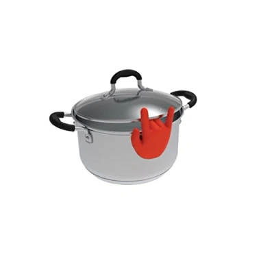 Image de Winkee Rocks support de cuillère Rock Hand en silicone rock&#039;n&#039;roll Spatule, et repose couvercle pour ta cuisine