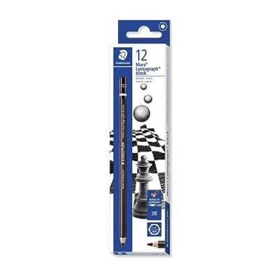 Image de Staedtler Mars Lumograph Black, crayons graphite 2B enrichis en carbone, Pour artistes et dessinateurs, Étui carton avec 12 2B, 100B VE