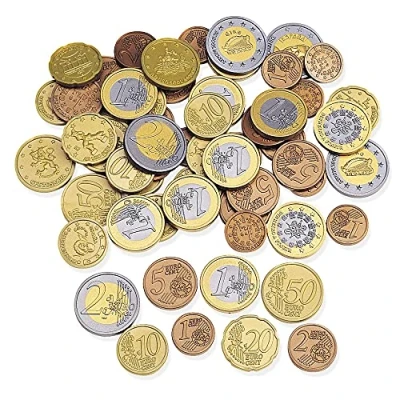 Image de Learning Resources Kit de pièces en euros (jeu 100), monnaie factice, billet factices, caisse enregistreuse enfants, maternelle ressources, marchande Montessori Spielzeug ab 3 Jahre