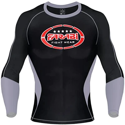 Image de MMA Rash Guard Compression Top Gym Training Body Armour BJJ Base Layer by farabi (Small)