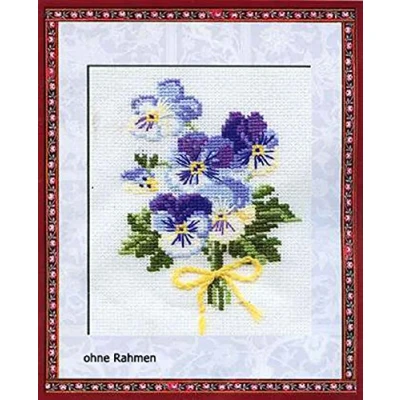 Image de Riolis RI 792 Kit de Broderie au Point Croix Violettes Multicolore