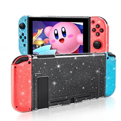 Image de DLseego Housse de Protection Compatible avec Switch 2017, Crystal Glitter Bling Étui Souple en TPU Absorption des Chocs et Anti Rayure Case Design pour