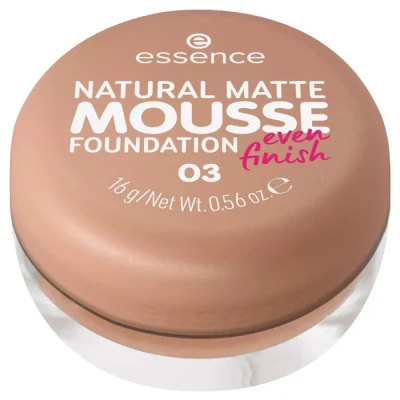 Image de essence Fond de teint naturel mat, n 03, nude, matifiant, couvrant, résultat express, végétalien, sans huile, parfum, alcool, 1 paquet (15 g)