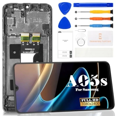 Image de SRJTEK Écran LCD pour Samsung Galaxy A05s SM A057F A057F/DS A057M A057M/DS A057G/DSN avec cadre (noir)